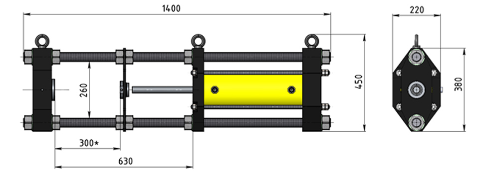 Выпрессовщик пальцев траковых цепей 100т. ODA-T1339